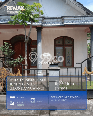 Rumah Sederhana Dijual Lokasi Genteng 3 Kamar dengan LT 160m2 Rumah Sederhana Dijual Lokasi Genteng 3 Kamar dengan LT 160m2