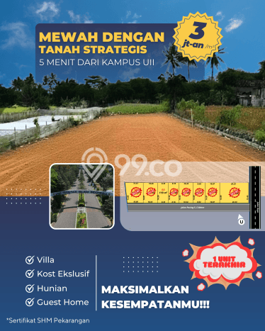 HARGA MENARIK! Tanah di Sleman, Luas 119m2m², Kawasan Potensial, Bebas Longsor HARGA MENARIK! Tanah di Sleman, Luas 119m2m², Kawasan Potensial, Bebas Longsor