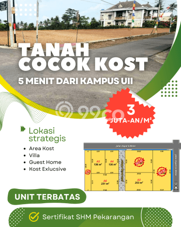 Lahan Strategis di Sleman Dijual dengan Luas 136m2 Lahan Strategis di Sleman Dijual dengan Luas 136m2
