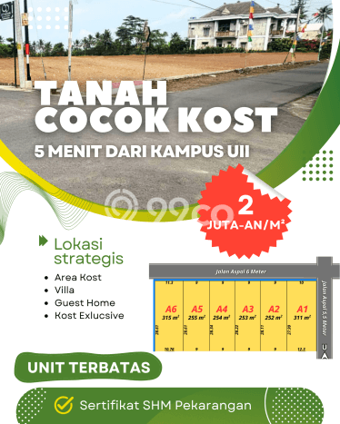 TANAH POTENSIAL! Tanah Kawasan Sleman, Luas 252m2m², Pinggir Jalan Utama TANAH POTENSIAL! Tanah Kawasan Sleman, Luas 252m2m², Pinggir Jalan Utama