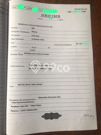 Tanah Dijual di Badung Seluas 1000m2 Strategis Tanah Dijual di Badung Seluas 1000m2 Strategis