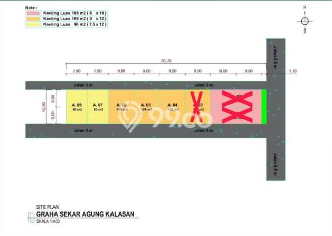 Tanah Kavling untuk Dijual di Kalasan Sleman 108m2 Tanah Kavling untuk Dijual di Kalasan Sleman 108m2