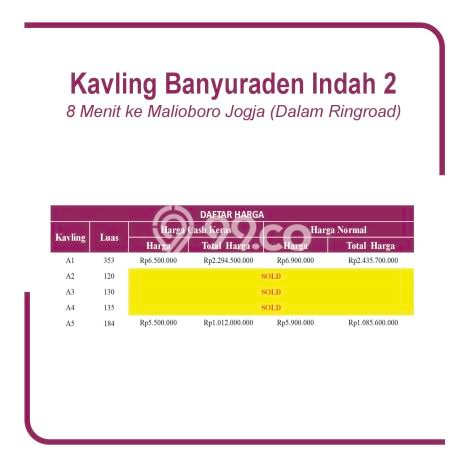 Tanah untuk Dijual di Gamping Sleman Luas 184m2 Tanah untuk Dijual di Gamping Sleman Luas 184m2