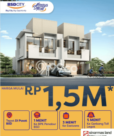 Jual Rumah Eksklusif 3 KT di BSD, Tangerang Jual Rumah Eksklusif 3 KT di BSD, Tangerang
