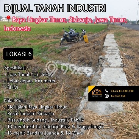 Tanah Kavling di Sidoarjo Dijual dengan Luas 20000m2 Tanah Kavling di Sidoarjo Dijual dengan Luas 20000m2