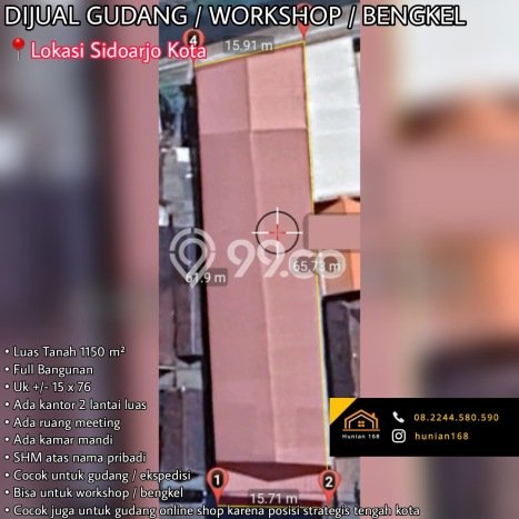 Gudang Dijual di Sidoarjo Sidoarjo dengan LB 1150m2 Gudang Dijual di Sidoarjo Sidoarjo dengan LB 1150m2