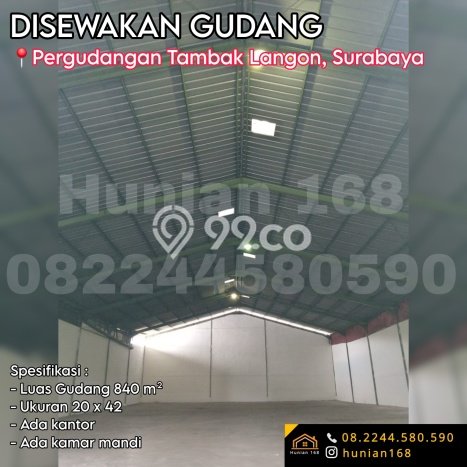 Gudang disewakan lokasi strategis Asemrowo Surabaya 840m2 Gudang disewakan lokasi strategis Asemrowo Surabaya 840m2