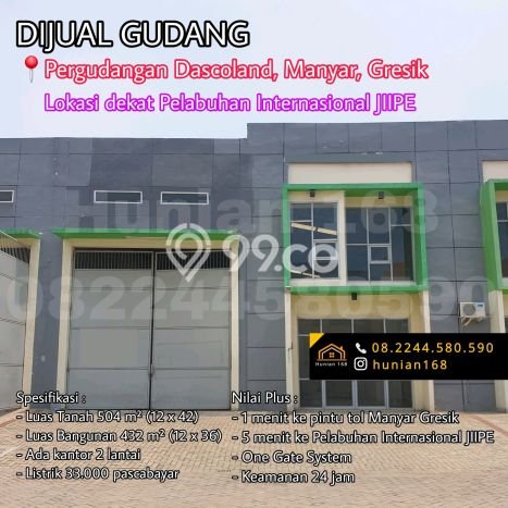 Gudang Area Strategis di Manyar, Luas 432m2m², Jalan Utama Gudang Area Strategis di Manyar, Luas 432m2m², Jalan Utama