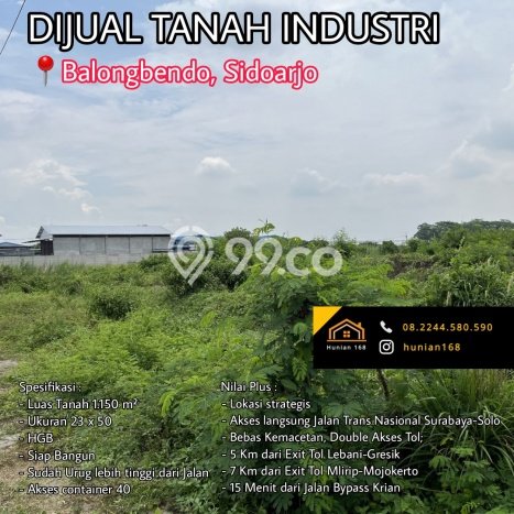 Lahan Dijual Lokasi Strategis di Sidoarjo dengan Luas 1150m2 Lahan Dijual Lokasi Strategis di Sidoarjo dengan Luas 1150m2