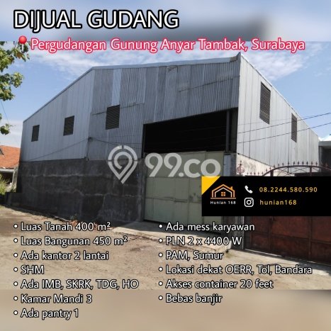 Gudang Dijual di Surabaya LT 400m2 & LB 450m2 Lokasi Terbaik! Gudang Dijual di Surabaya LT 400m2 & LB 450m2 Lokasi Terbaik!