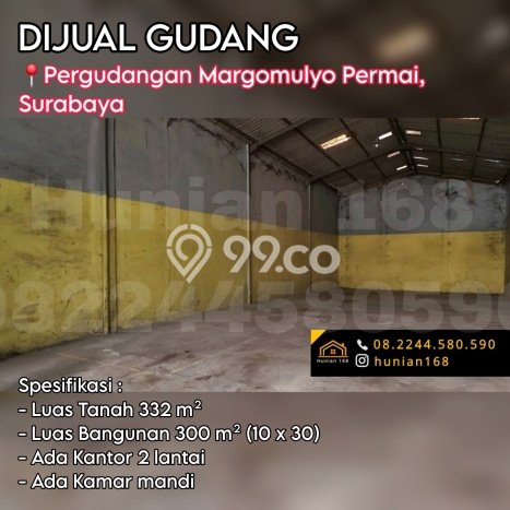 Gudang Dijual di Surabaya LT 582m2 & LB 484m2 Lokasi Terbaik! Gudang Dijual di Surabaya LT 582m2 & LB 484m2 Lokasi Terbaik!