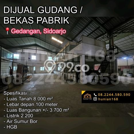 Gudang Dijual di Kawasan Gedangan, Sidoarjo Harga Kompetitif Gudang Dijual di Kawasan Gedangan, Sidoarjo Harga Kompetitif
