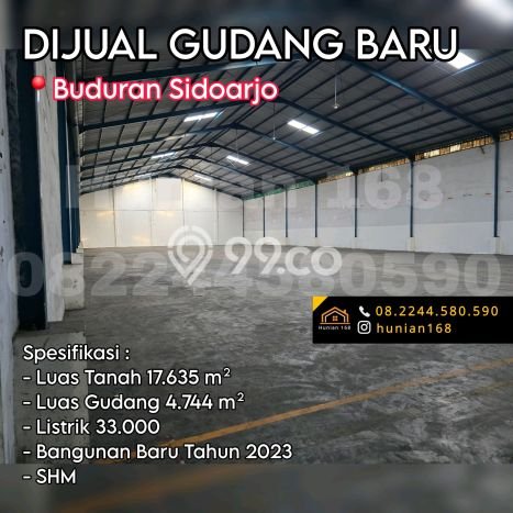 Area Ramai! Gudang Dijual di Buduran untuk Bisnis Luas Bangunan 4744m2 Area Ramai! Gudang Dijual di Buduran untuk Bisnis Luas Bangunan 4744m2