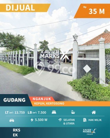 Dijual Gudang Kawasan Kertosono, Luas 7500m2m², Area Bisnis, Akses Strategis Dijual Gudang Kawasan Kertosono, Luas 7500m2m², Area Bisnis, Akses Strategis
