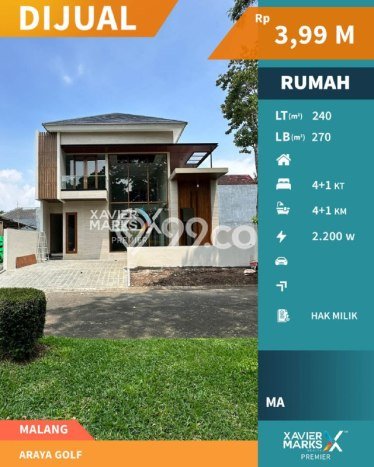 Rumah Elit Modern Tanpa Renovasi di Araya Malang Rumah Elit Modern Tanpa Renovasi di Araya Malang
