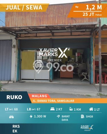 Ruko Dijual di Prime Area Malang Luas 67m2 Ruko Dijual di Prime Area Malang Luas 67m2