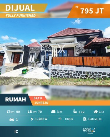 Rumah Modern Cantik 3 KT Bisa Langsung Pindah di Batu Rumah Modern Cantik 3 KT Bisa Langsung Pindah di Batu