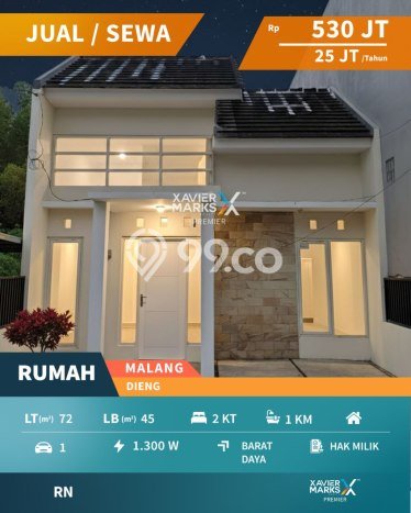 Rumah Modern 2 KT di Dieng Malang Unfurnished Rumah Modern 2 KT di Dieng Malang Unfurnished