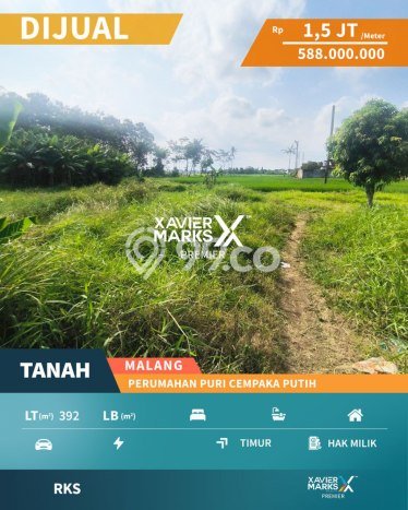 Tanah Investasi Dijual di Malang Punya Luas 392m2 Tanah Investasi Dijual di Malang Punya Luas 392m2