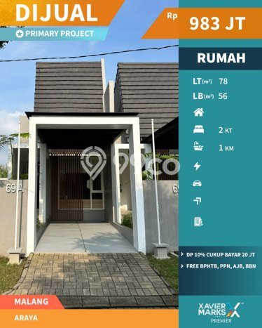 Rumah Lingkungan Asri kawasan Araya, Malang, LT 78m2m² LB 56m2m² Rumah Lingkungan Asri kawasan Araya, Malang, LT 78m2m² LB 56m2m²