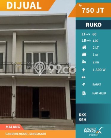Ruko Bagus LT 60m2 LB 120m2 Dijual di Singosari Malang Ruko Bagus LT 60m2 LB 120m2 Dijual di Singosari Malang