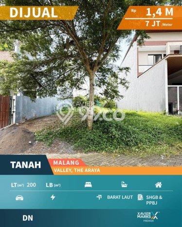 Tanah Dijual Area Strategis di Araya Malang 200m2 Tanah Dijual Area Strategis di Araya Malang 200m2