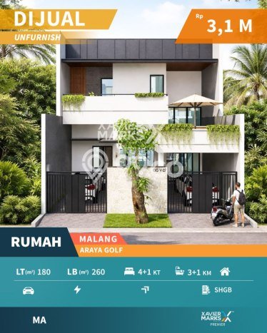 Jual Rumah Mewah Megah Dengan View Cantik di Araya, Malang Jual Rumah Mewah Megah Dengan View Cantik di Araya, Malang