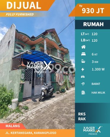 PROPERTI PILIHAN! Rumah Asri di Karangploso, Luas 120m2m² LB 120m2m² PROPERTI PILIHAN! Rumah Asri di Karangploso, Luas 120m2m² LB 120m2m²