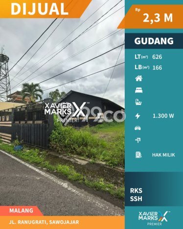 Gudang Dijual di Prime Area Malang Luas 166m2 Gudang Dijual di Prime Area Malang Luas 166m2