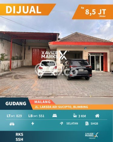 Area Ramai! Gudang Dijual di Blimbing untuk Bisnis Luas Bangunan 551m2 Area Ramai! Gudang Dijual di Blimbing untuk Bisnis Luas Bangunan 551m2