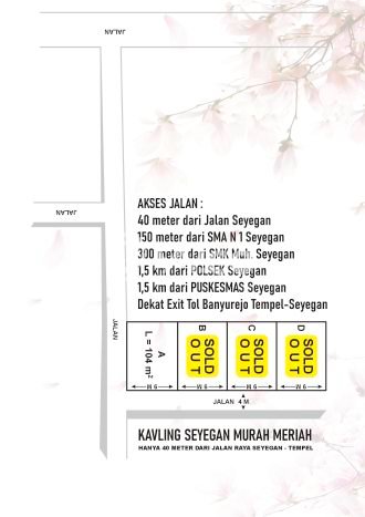 Jual Tanah Kawasan Sleman, Luas 104m², Akses Strategis Jual Tanah Kawasan Sleman, Luas 104m², Akses Strategis