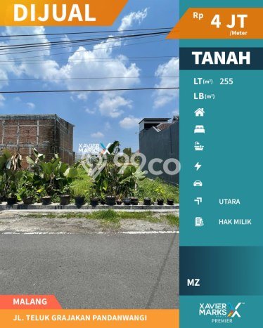 Dijual Tanah di Blimbing, Luas 255m2m², Dekat Pusat Kota Dijual Tanah di Blimbing, Luas 255m2m², Dekat Pusat Kota