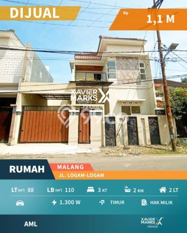 Rumah Area Nyaman kawasan Blimbing, Malang, Luas 88m2m² LB 110m2m² Rumah Area Nyaman kawasan Blimbing, Malang, Luas 88m2m² LB 110m2m²