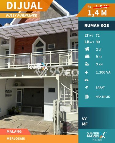 Kos-kosan Dijual di Lowokwaru, Malang dengan 9 Kamar Tidur, 9 Kamar Mandi Kos-kosan Dijual di Lowokwaru, Malang dengan 9 Kamar Tidur, 9 Kamar Mandi