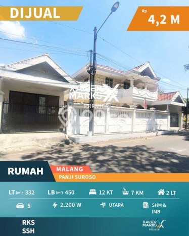 Dijual Rumah 12 KT di Blimbing, Malang - LT 332m2m² Dijual Rumah 12 KT di Blimbing, Malang - LT 332m2m²