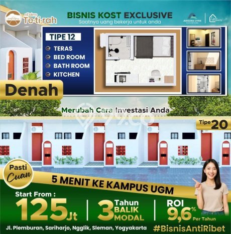 Kost Dijual Lokasi Sleman, Sleman, 1 KT, 1 KM, 12m2 Kost Dijual Lokasi Sleman, Sleman, 1 KT, 1 KM, 12m2
