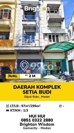 Area Ramai! Ruko Dijual di Medan Sunggal untuk Bisnis Luas Bangunan 299m2 Area Ramai! Ruko Dijual di Medan Sunggal untuk Bisnis Luas Bangunan 299m2