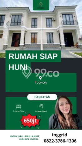 Dijual Hunian Rumah Nyaman 2 KT di Johor, Medan Dijual Hunian Rumah Nyaman 2 KT di Johor, Medan
