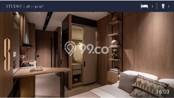 Siap Huni Apartemen di Jakarta Selatan 1 Kamar & 1 Kamar Mandi, Luas 30m2 Siap Huni Apartemen di Jakarta Selatan 1 Kamar & 1 Kamar Mandi, Luas 30m2