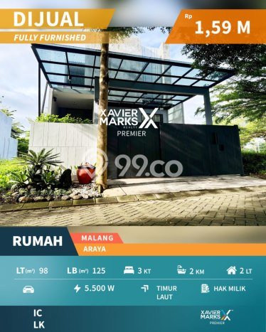 Rumah Minimalis 3 KT di Araya Malang Full Furnished Rumah Minimalis 3 KT di Araya Malang Full Furnished