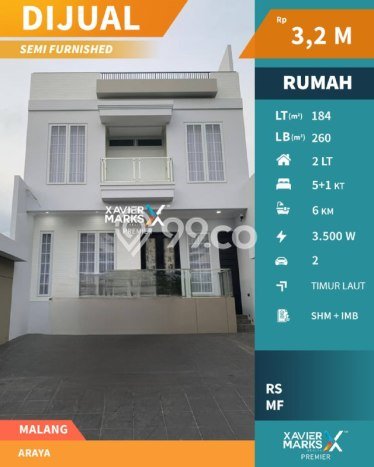 Hunian Mewah LB 260m2 Siap Huni Desain Elegan di Araya, Malang Hunian Mewah LB 260m2 Siap Huni Desain Elegan di Araya, Malang