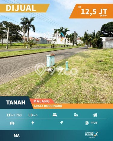 Tanah Dijual Area Strategis di Araya Malang 760m2 Tanah Dijual Area Strategis di Araya Malang 760m2
