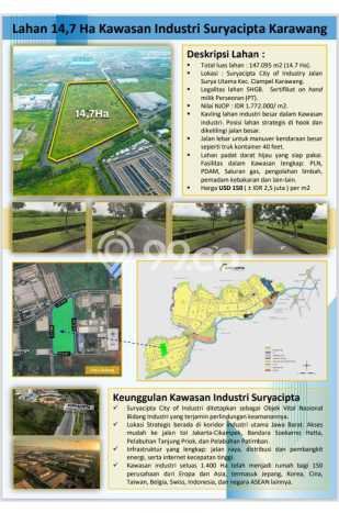 Kavling Tanah Dijual di Karawang Barat Karawang Spesifikasi 147000m2 Kavling Tanah Dijual di Karawang Barat Karawang Spesifikasi 147000m2