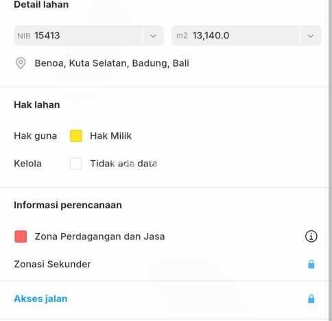 Dijual Tanah Lokasi Nusa Dua, Badung Seluas 16765m2 Dijual Tanah Lokasi Nusa Dua, Badung Seluas 16765m2