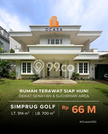 For Sale! Premium House LT 914m2 Desain Modern di Senayan For Sale! Premium House LT 914m2 Desain Modern di Senayan