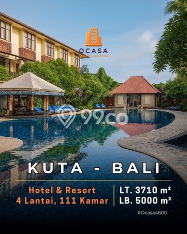 Hotel Area Strategis di Kuta, Luas 5000m2m², Akses Strategis Hotel Area Strategis di Kuta, Luas 5000m2m², Akses Strategis