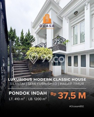 Ready to Use! Luxury House LT 410m2 Desain Elegan di Pondok Indah Ready to Use! Luxury House LT 410m2 Desain Elegan di Pondok Indah