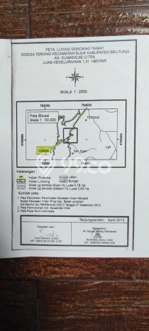Lahan Strategis di Sijuk Dijual dengan Luas 13000m2 Lahan Strategis di Sijuk Dijual dengan Luas 13000m2