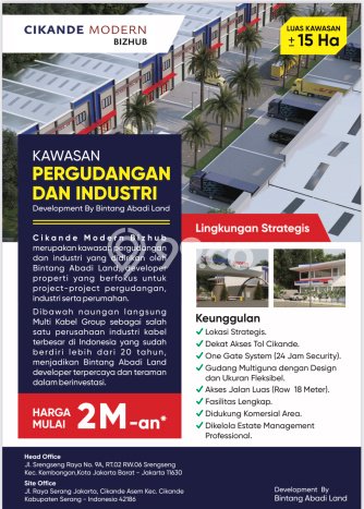 Area Ramai! Gudang Dijual di Cikande untuk Bisnis Luas Bangunan 288m2 Area Ramai! Gudang Dijual di Cikande untuk Bisnis Luas Bangunan 288m2