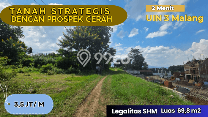 Tanah Lokasi Potensial Kawasan Dau, Luas 69m2m², Dekat ke Pusat Kota Tanah Lokasi Potensial Kawasan Dau, Luas 69m2m², Dekat ke Pusat Kota
